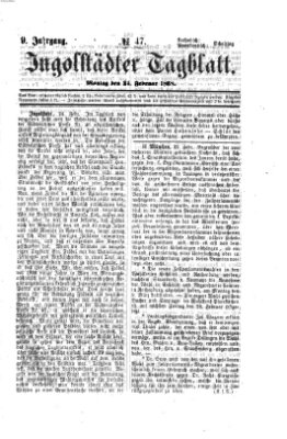 Ingolstädter Tagblatt Montag 24. Februar 1868