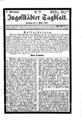 Ingolstädter Tagblatt Samstag 7. März 1868