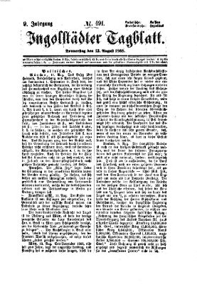 Ingolstädter Tagblatt Donnerstag 13. August 1868