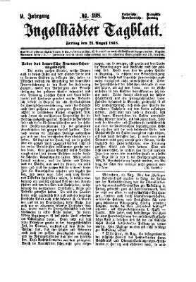 Ingolstädter Tagblatt Freitag 21. August 1868