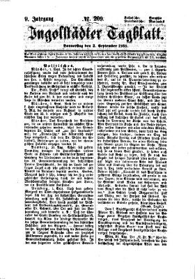 Ingolstädter Tagblatt Donnerstag 3. September 1868