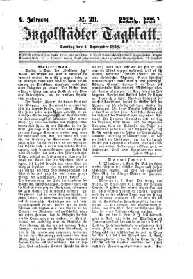 Ingolstädter Tagblatt Samstag 5. September 1868