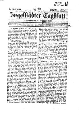 Ingolstädter Tagblatt Donnerstag 10. September 1868