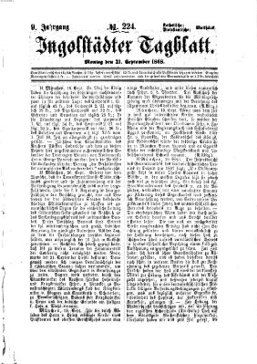 Ingolstädter Tagblatt Montag 21. September 1868