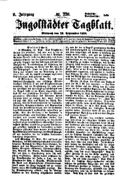 Ingolstädter Tagblatt Mittwoch 23. September 1868