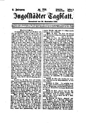 Ingolstädter Tagblatt Samstag 26. September 1868