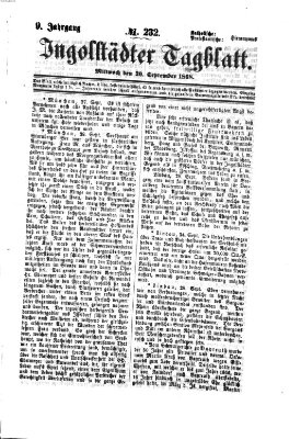 Ingolstädter Tagblatt Mittwoch 30. September 1868