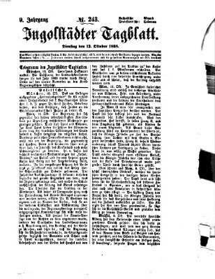 Ingolstädter Tagblatt Dienstag 13. Oktober 1868