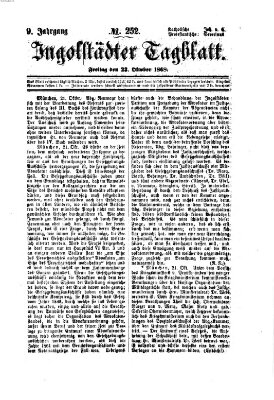 Ingolstädter Tagblatt Freitag 23. Oktober 1868