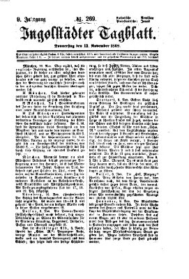 Ingolstädter Tagblatt Donnerstag 12. November 1868