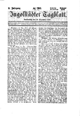 Ingolstädter Tagblatt Donnerstag 10. Dezember 1868