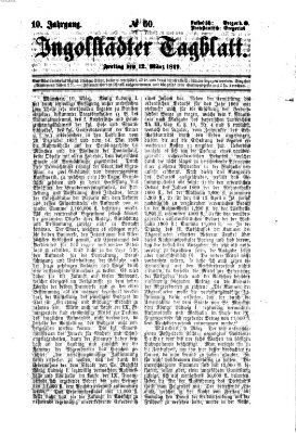 Ingolstädter Tagblatt Freitag 12. März 1869