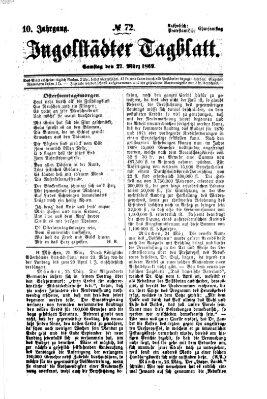 Ingolstädter Tagblatt Samstag 27. März 1869