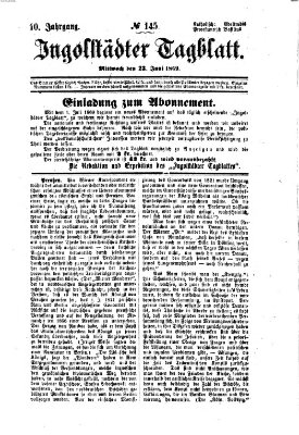 Ingolstädter Tagblatt Mittwoch 23. Juni 1869