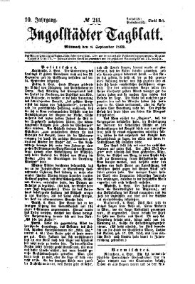 Ingolstädter Tagblatt Mittwoch 8. September 1869