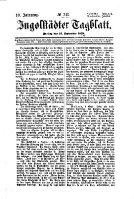 Ingolstädter Tagblatt Freitag 10. September 1869