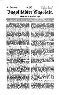 Ingolstädter Tagblatt Montag 13. September 1869