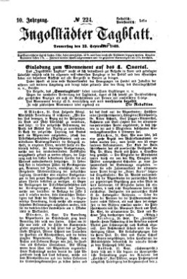 Ingolstädter Tagblatt Donnerstag 23. September 1869