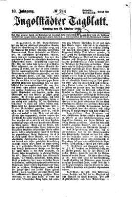 Ingolstädter Tagblatt Samstag 16. Oktober 1869