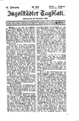 Ingolstädter Tagblatt Freitag 10. Dezember 1869