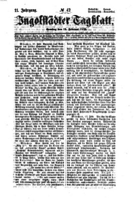 Ingolstädter Tagblatt Samstag 19. Februar 1870