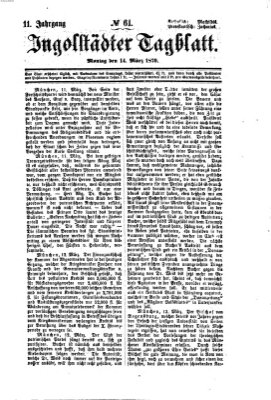 Ingolstädter Tagblatt Montag 14. März 1870