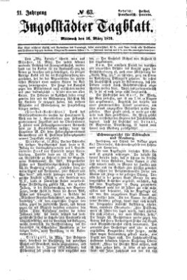 Ingolstädter Tagblatt Mittwoch 16. März 1870