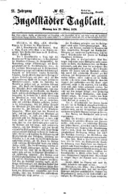 Ingolstädter Tagblatt Montag 21. März 1870