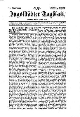 Ingolstädter Tagblatt Samstag 4. Juni 1870