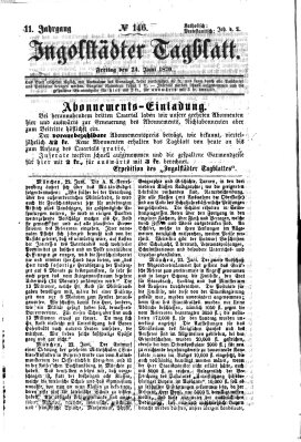 Ingolstädter Tagblatt Freitag 24. Juni 1870