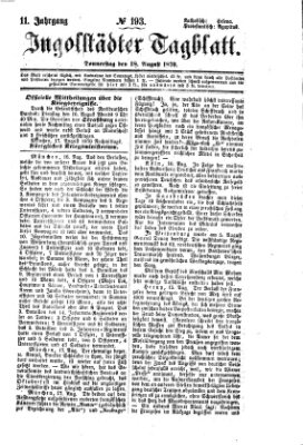 Ingolstädter Tagblatt Donnerstag 18. August 1870