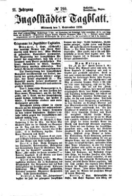 Ingolstädter Tagblatt Mittwoch 7. September 1870