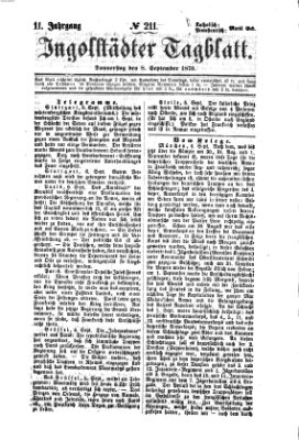 Ingolstädter Tagblatt Donnerstag 8. September 1870