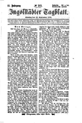 Ingolstädter Tagblatt Samstag 10. September 1870