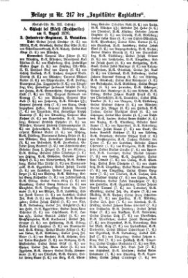 Ingolstädter Tagblatt Donnerstag 15. September 1870