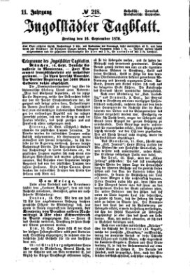 Ingolstädter Tagblatt Freitag 16. September 1870