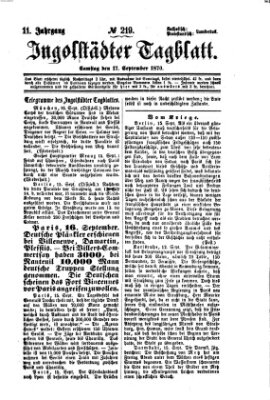 Ingolstädter Tagblatt Samstag 17. September 1870