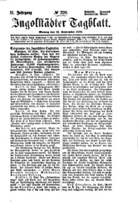 Ingolstädter Tagblatt Montag 19. September 1870