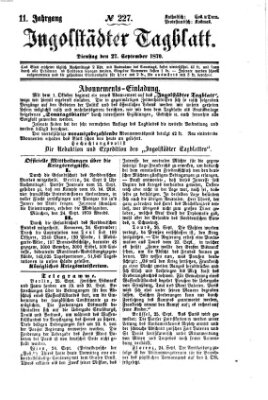 Ingolstädter Tagblatt Dienstag 27. September 1870