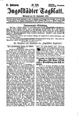 Ingolstädter Tagblatt Mittwoch 28. September 1870