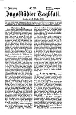 Ingolstädter Tagblatt Samstag 1. Oktober 1870