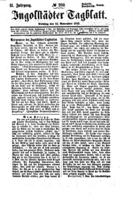 Ingolstädter Tagblatt Dienstag 15. November 1870