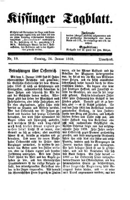 Kissinger Tagblatt Sonntag 24. Januar 1869