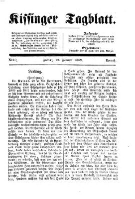 Kissinger Tagblatt Freitag 19. Februar 1869