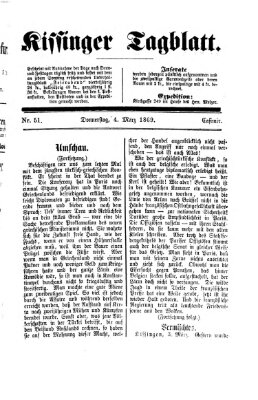 Kissinger Tagblatt Donnerstag 4. März 1869