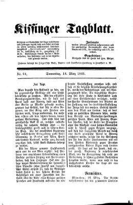 Kissinger Tagblatt Donnerstag 18. März 1869