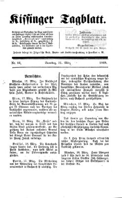 Kissinger Tagblatt Sonntag 21. März 1869