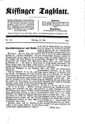 Kissinger Tagblatt Dienstag 25. Mai 1869