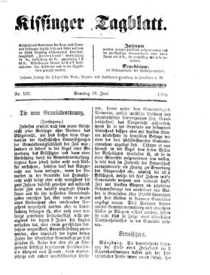 Kissinger Tagblatt Samstag 19. Juni 1869