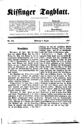 Kissinger Tagblatt Mittwoch 4. August 1869